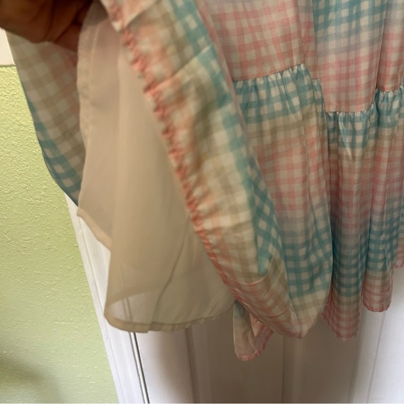 Storia Gingham multi color tiered lined dress nwt - Picture 10 of 16